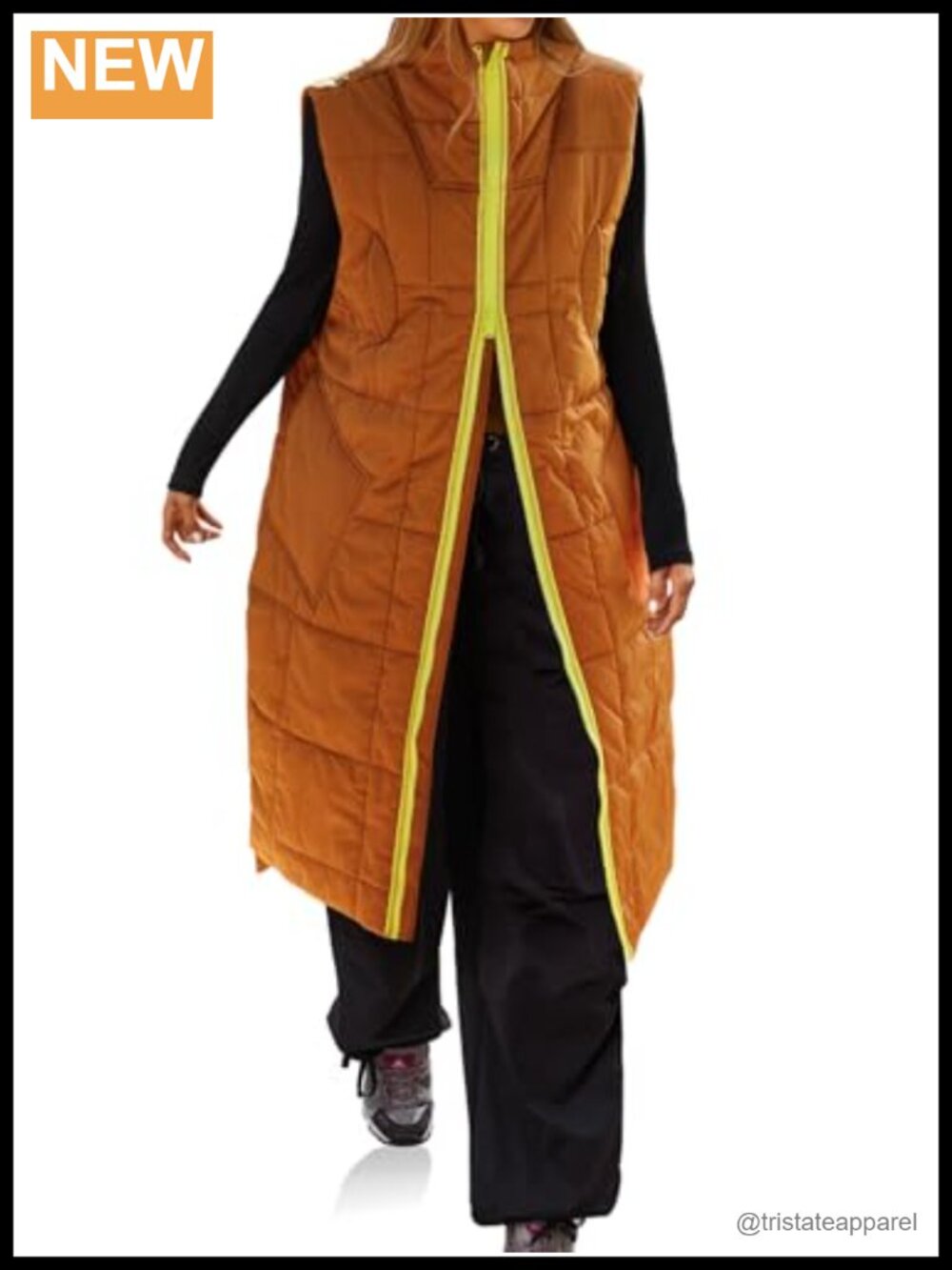 Women's Long Quilted Puffer Vest Lightweight Winter Coat Sleeveless